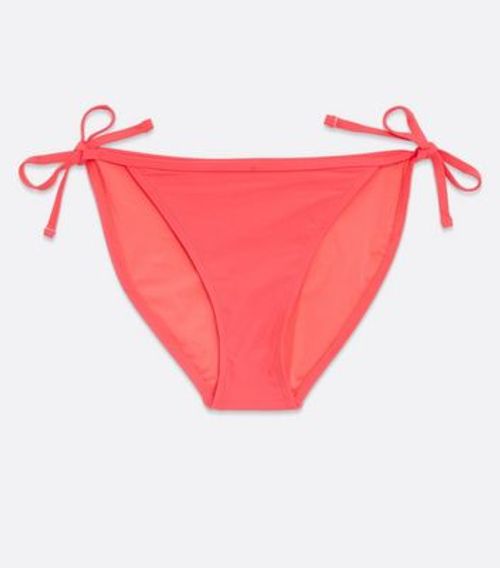 Coral Tie Side Bikini Bottoms...