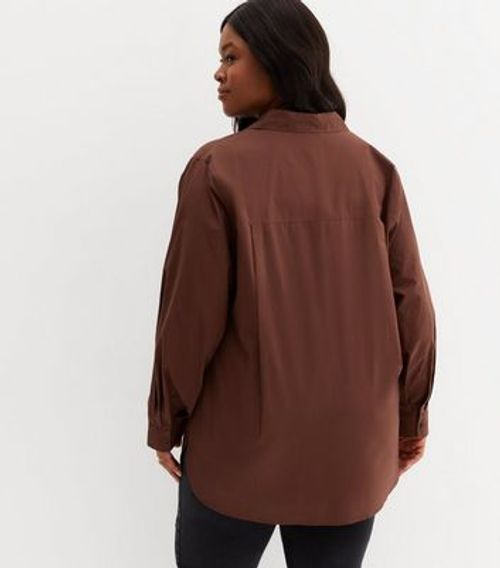 Curves Dark Brown Poplin Long...