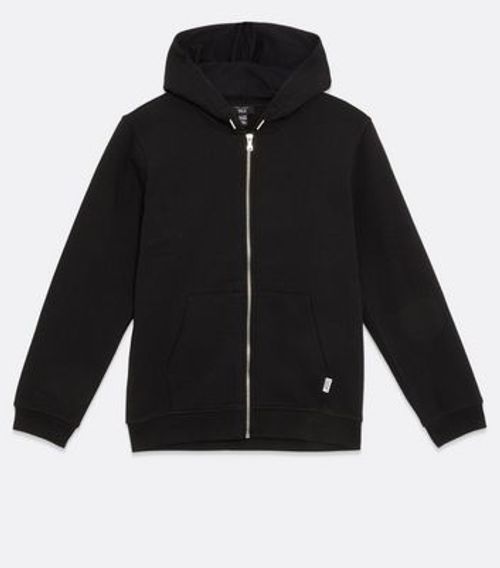 Boys Black Zip Hoodie New Look