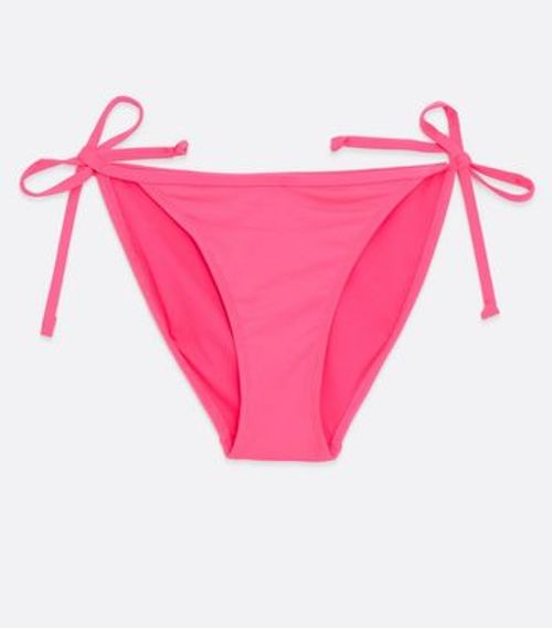 Bright Pink Tie Side Bikini...