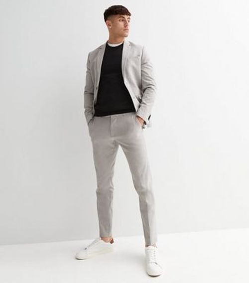 Men's Pale Grey Skinny Suit...