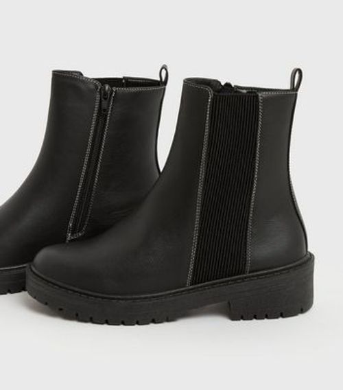 Wide Fit Black Gold Trim Wedge Ankle Boots New Look | Compare | Cabot Circus