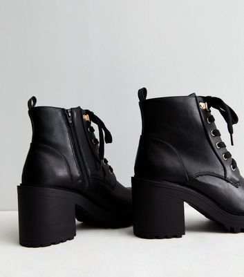 lace up heeled boots new look
