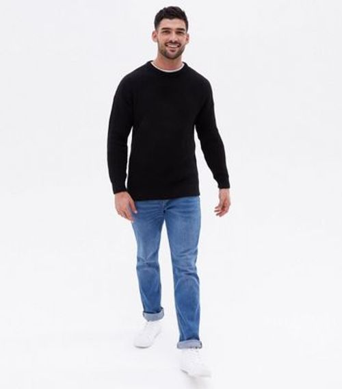 Men's Black Fine Knit Relaxed...