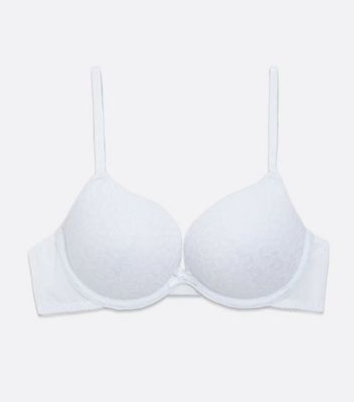 White Zebra Lace Push Up Bra