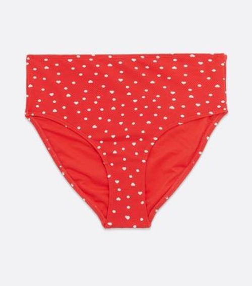 Red Heart Spot High Waist...