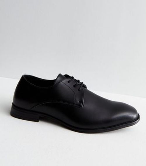 Men's Black Leather Derby...