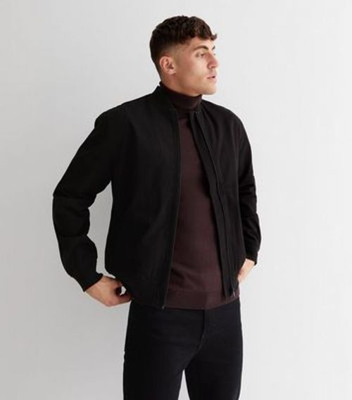 Men's Black Twill Bomber...