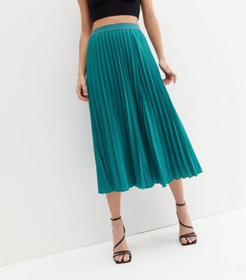 Gini London Teal Pleated Midi...