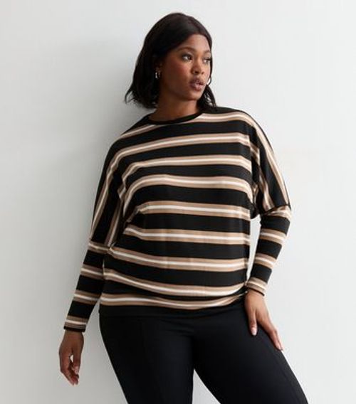 Curves Black Stripe Fine Knit...