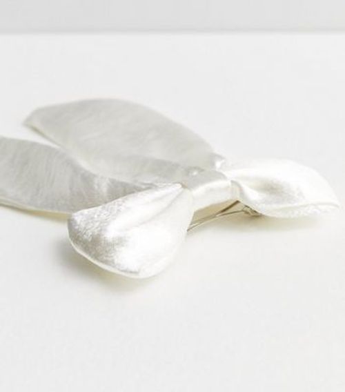 Cream Satin Bow Hair Slide...