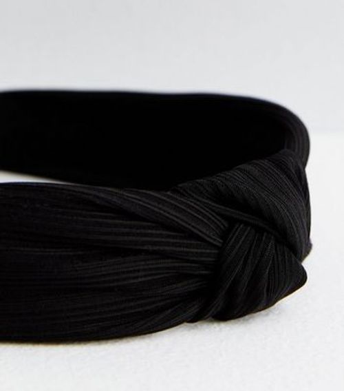 Black Ribbed Knot Headband...