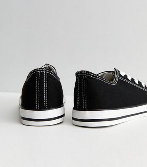 Black Canvas Lace Up Trainers...