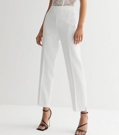 White High Waist Tapered...