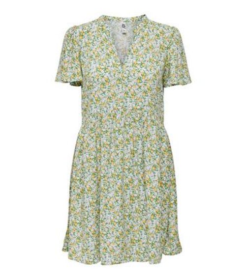 JDY Green Floral V Neck Mini...