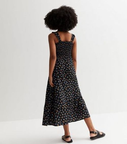 Girls Black Ditsy Floral...