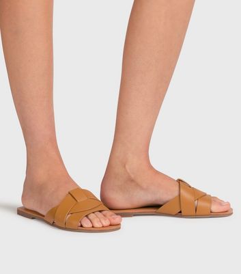 New look deals tan sliders