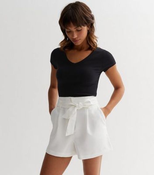 White Belted High Waist...