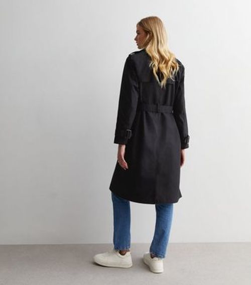 Black Formal Belted Trench...