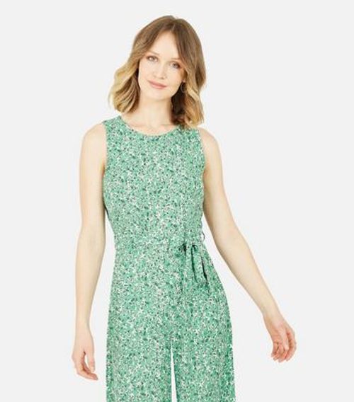 Mela Green Floral Tie Waist...