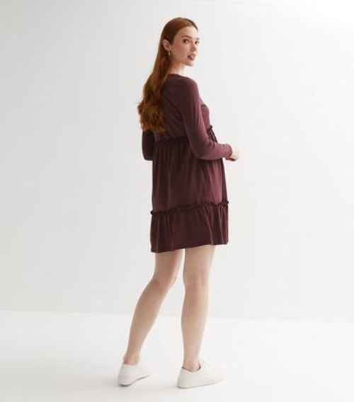 Maternity Burgundy Frill Hem...