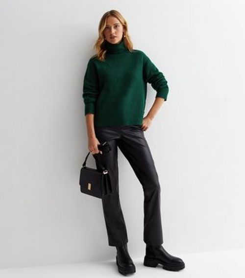 Dark Green Knit Roll Neck...