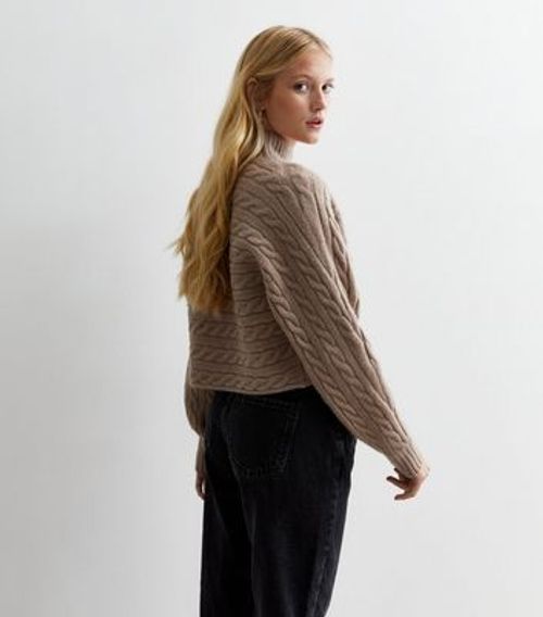 Mink Cable Knit Crop Jumper...