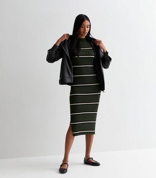 Dark Green Stripe Ribbed...