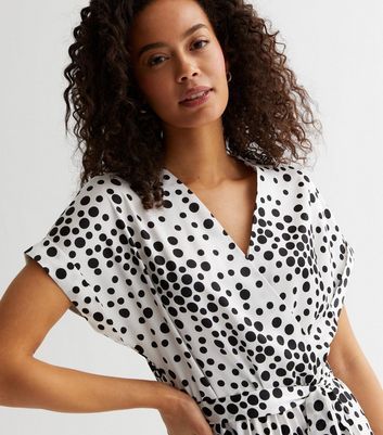 New look shop white spot dress
