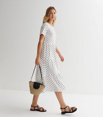 Blue Vanilla Olive Tiered Midi Smock Dress New Look Compare