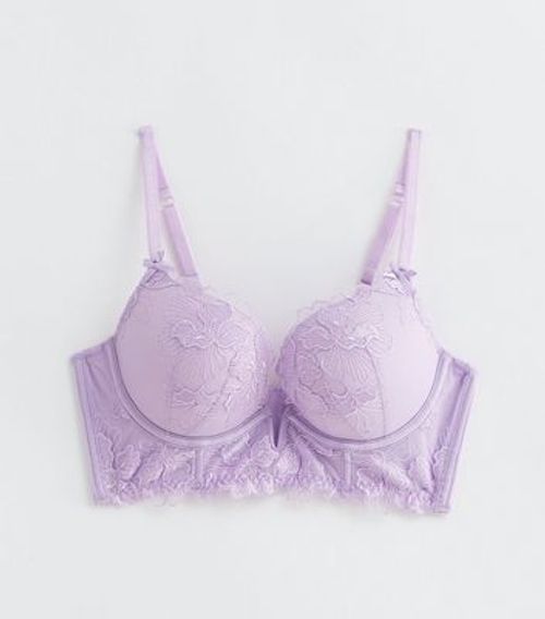 Lilac Floral Embroidered Push...