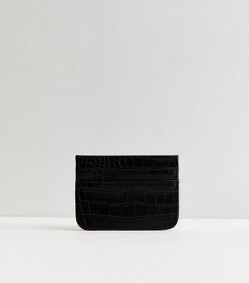 Black Faux Croc Card Holder...