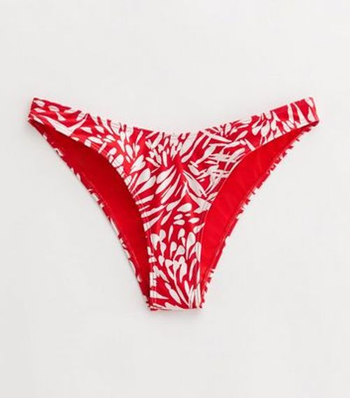 Red Abstract Bikini Bottoms...