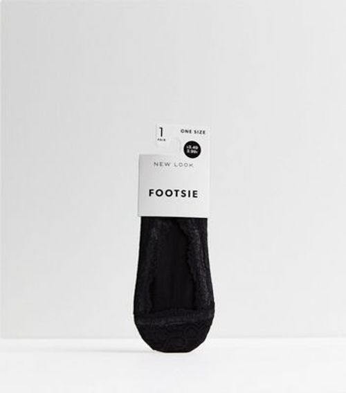 Black Lace Footsie Socks New...