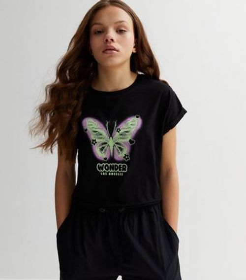 Girls Black Butterfly Los...