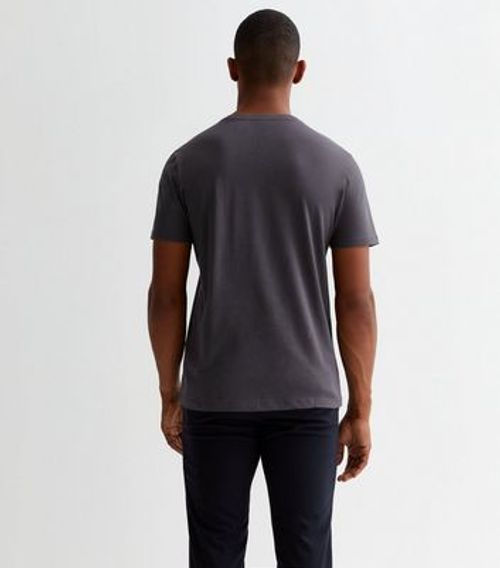 Men's Dark Grey Cotton Crew...