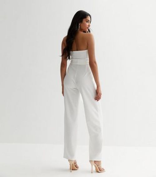 White Belted Bandeau Jumpsuit...