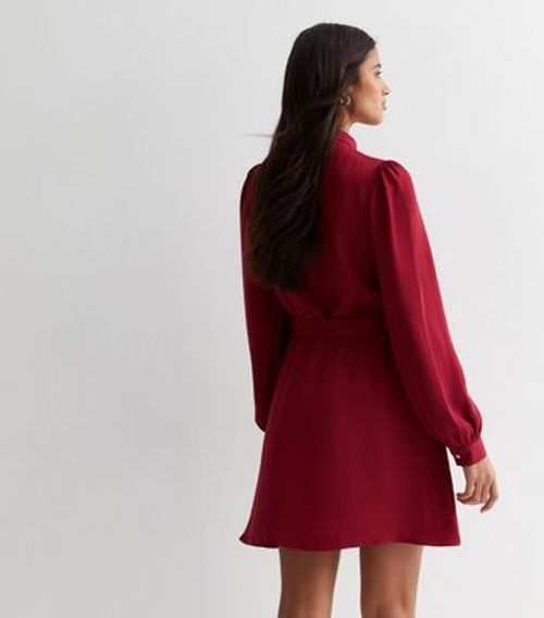 Tall Burgundy Tie Waist Mini...