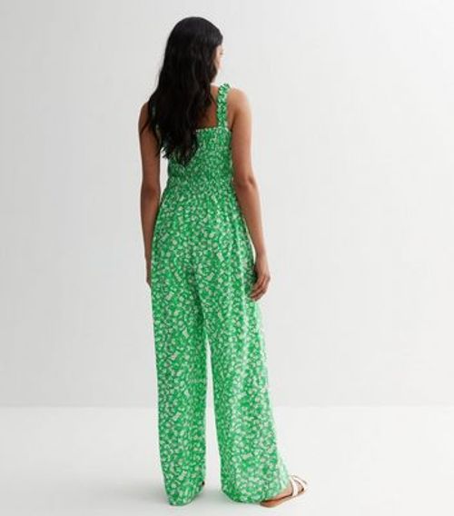 Green Ditsy Floral Ruched...