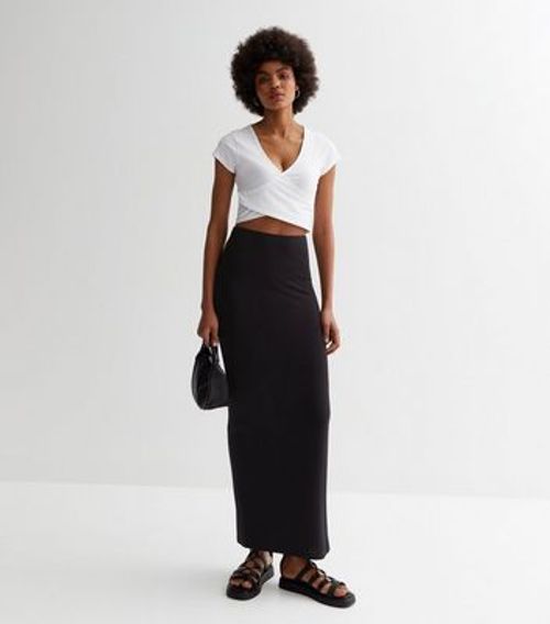 Black Jersey Maxi Skirt New...