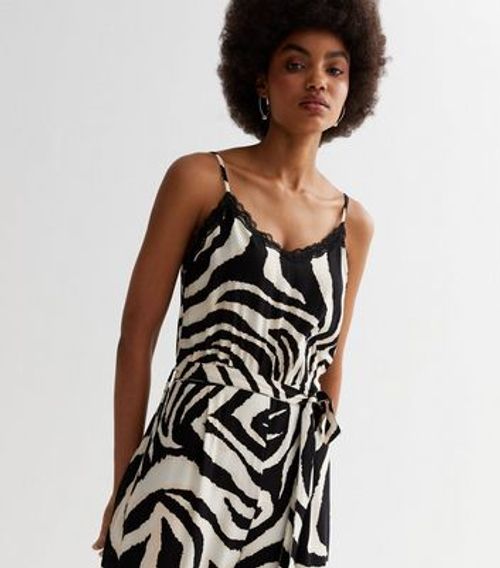 Black Zebra Print Strappy...