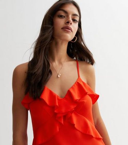 Orange Ruffle Strappy Mini...