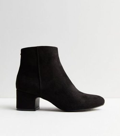 Black Suedette Block Heel...