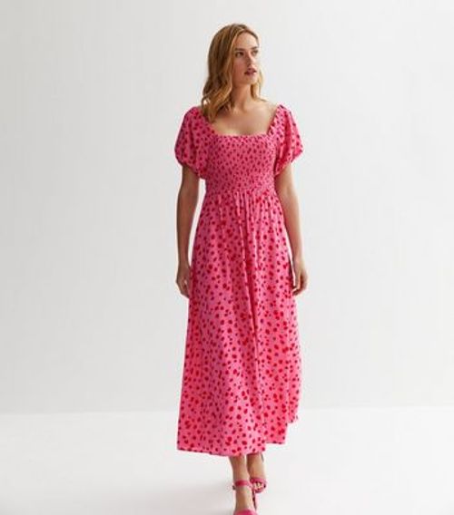 Pink Spot Bardot Puff Sleeve...