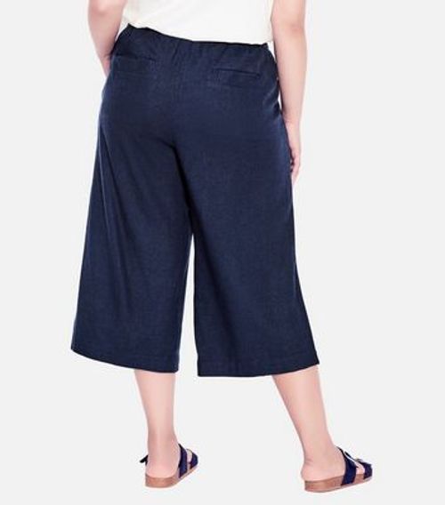 Evans Curves Navy Linen Blend...