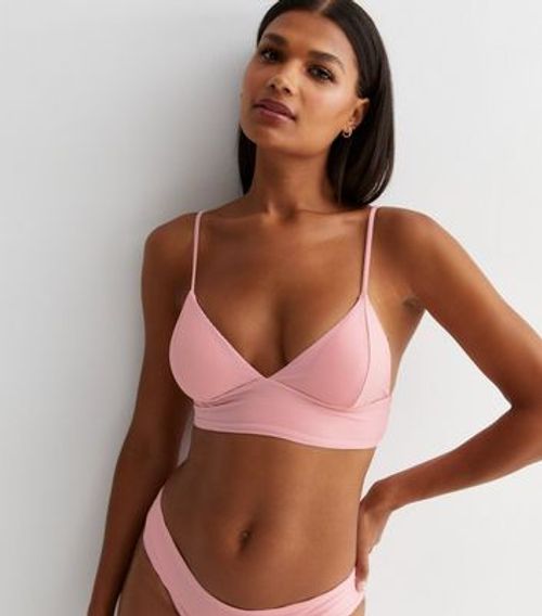 ONLY Pink Ribbed Bikini Top...