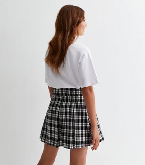 Girls Black Check Buckle Mini...