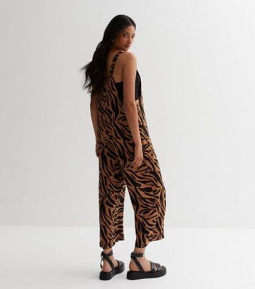 Brown Zebra Print Wide Leg...