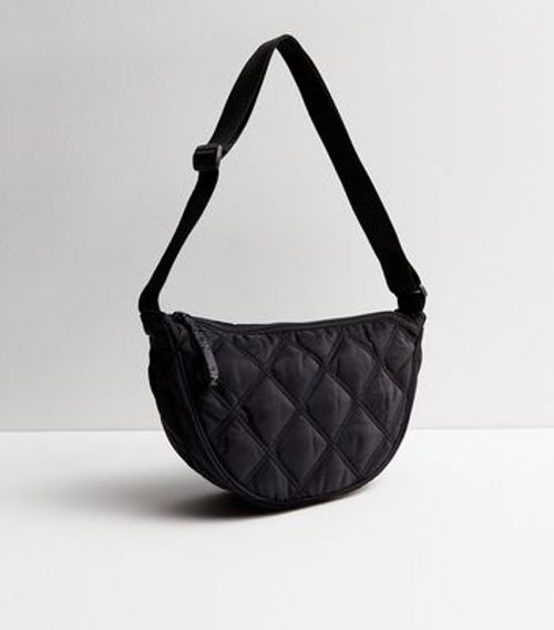 Black Quilted Cross Body Bag New Look Vegan