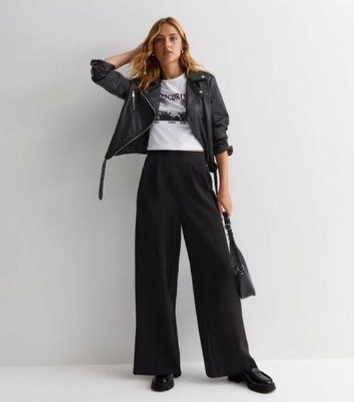 Black Wide Leg Trousers New...